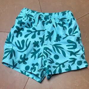 Hanna Andersson Leaf-Print Swim Shorts 2T